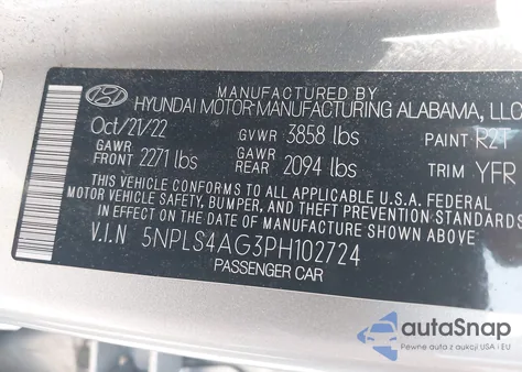 2023 Hyundai Elantra Sel from USA, damaged, VIN 5NPLS4AG3PH102724